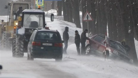 Под Брянском белорусы спустили в кювет угнанный автомобиль